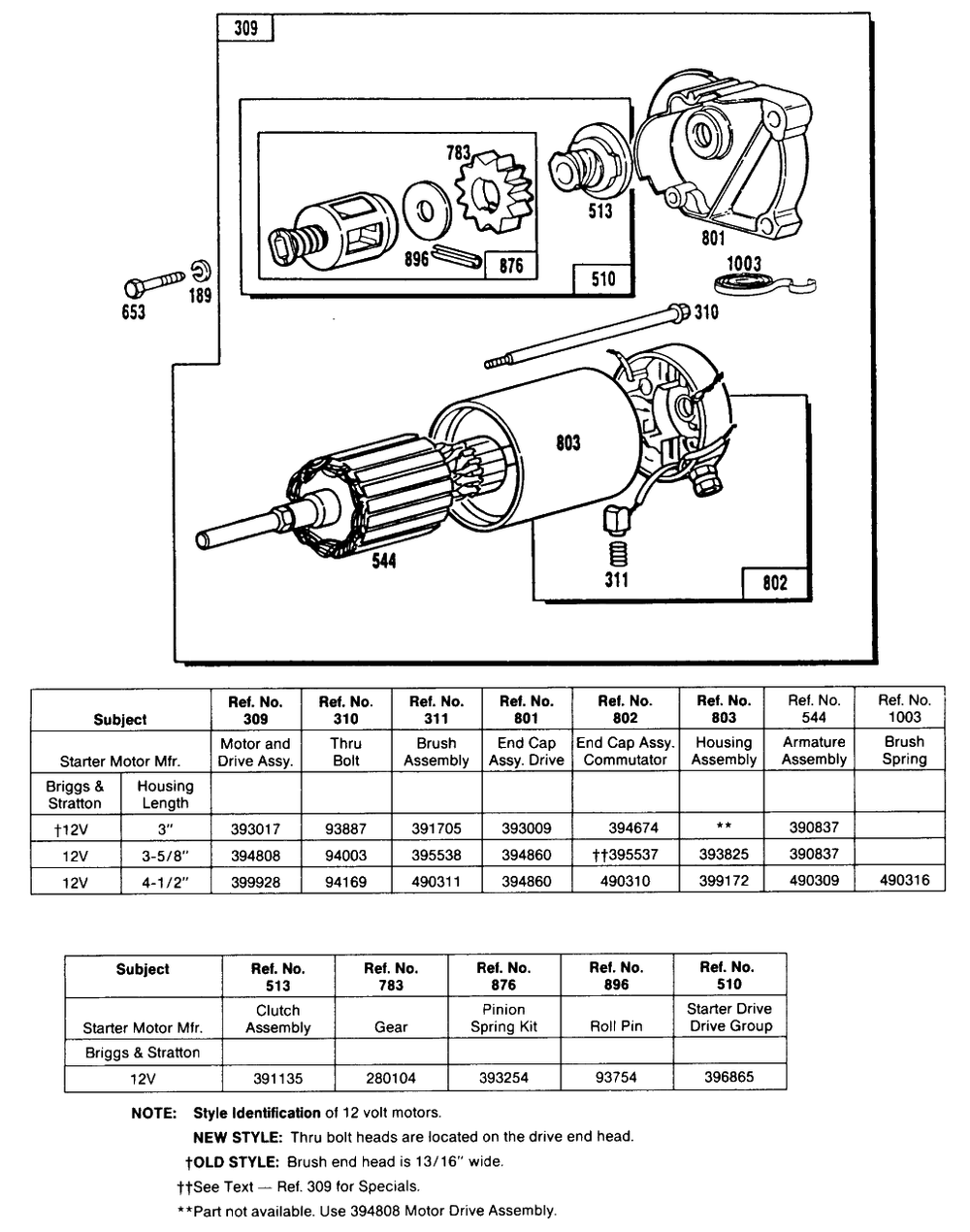 Electric Starter And Chart Diagram and Parts List for 402451-0691-XX  Briggs and Stratton Engine
